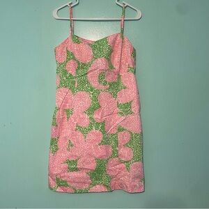 Lilly Pulitzer Pink and Green Floral Mini Dress